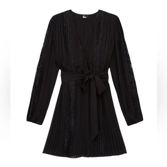 The Kooples Vestaire Lace Trim Pleated Dress Size 1 (US 4) NEW $415 - Picture 5 of 13